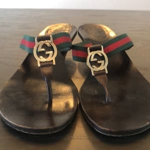 Gucci wooden thong sandal sz 9